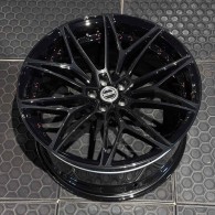 WS FORGED WS-010C GLOSS_BLACK_DARK_MACHINED_FACE_SATIN_RED_BOLTS_FORGED